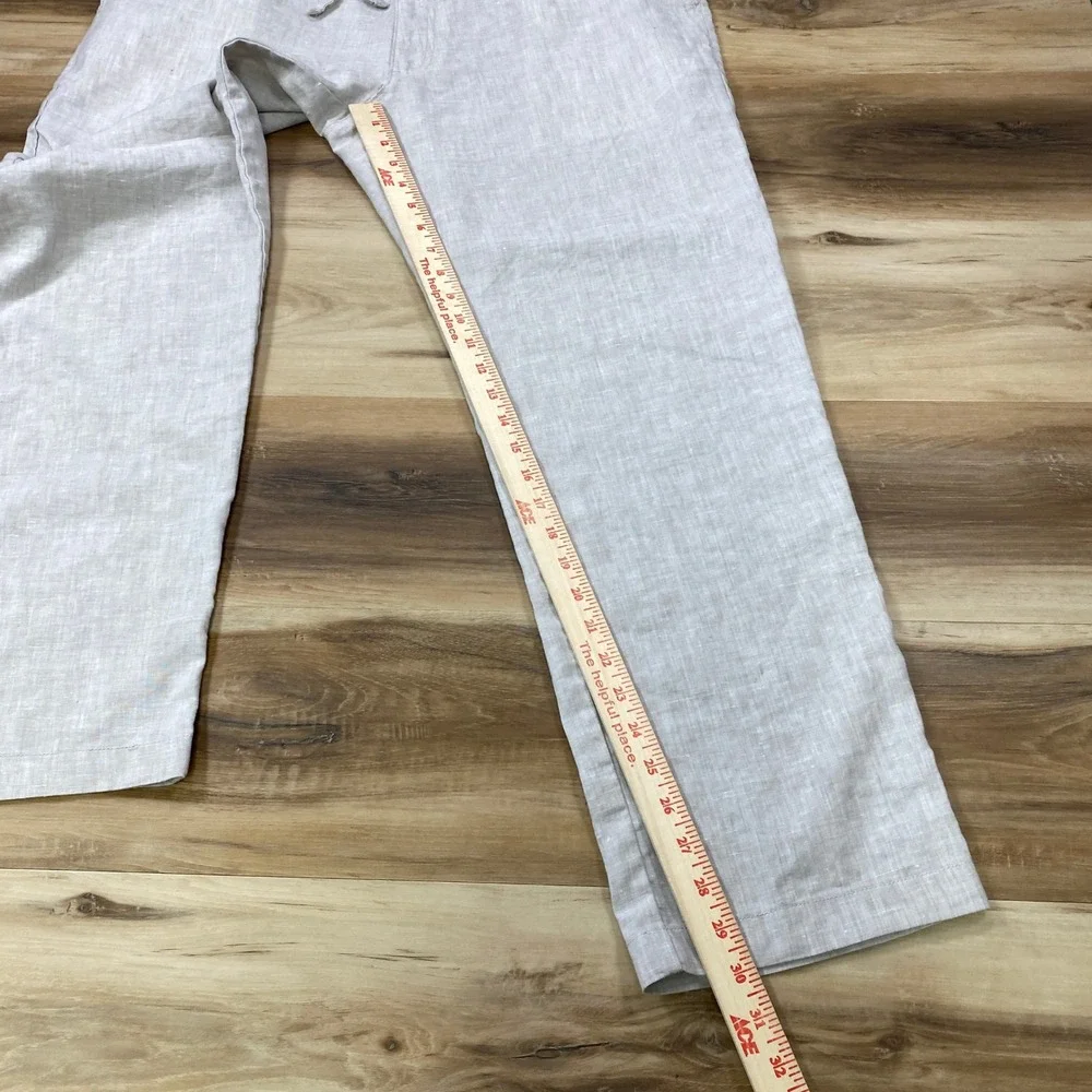 Jos A Bank Pants Men 40x30 Linen Blend Tailored Fit Gray Quiet Luxury Drawstring